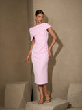 Women’s Pink Asymmetric Midi Dress