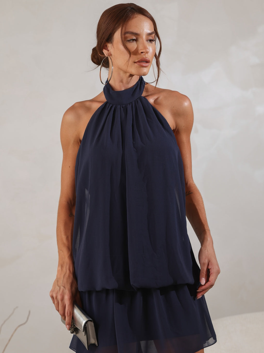 Women’s Navy Halter Mini Dress